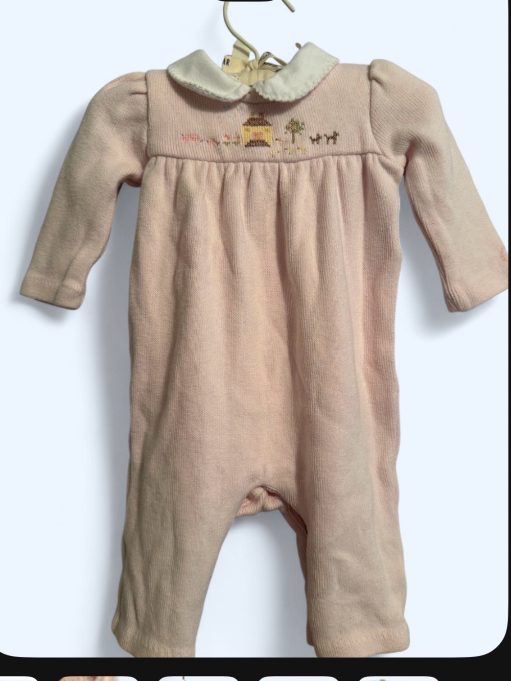 Vintage Ralph Lauren Baby 3M Pink Embroidered Footie